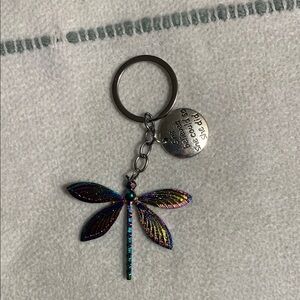 Rainbow Dragonfly Keychain